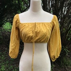 ☀️Yellow boho crop top